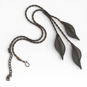 Sarah Cavender Birch Leaf Drops Short Lariat Necklace